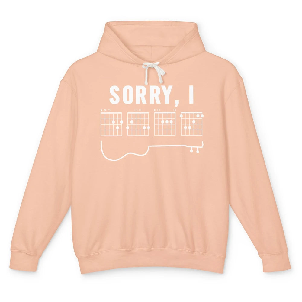 Guitarist Sorry I-DGAF Funny Hidden Message Guitar Chords Unisex Lightweight Hoodie