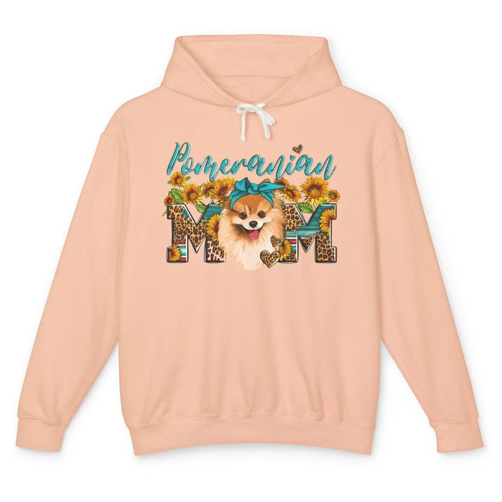 Sunflower Leopard Pomeranian Mom Western Pomeranian Dog Lady Unisex Lightweight Hoodie