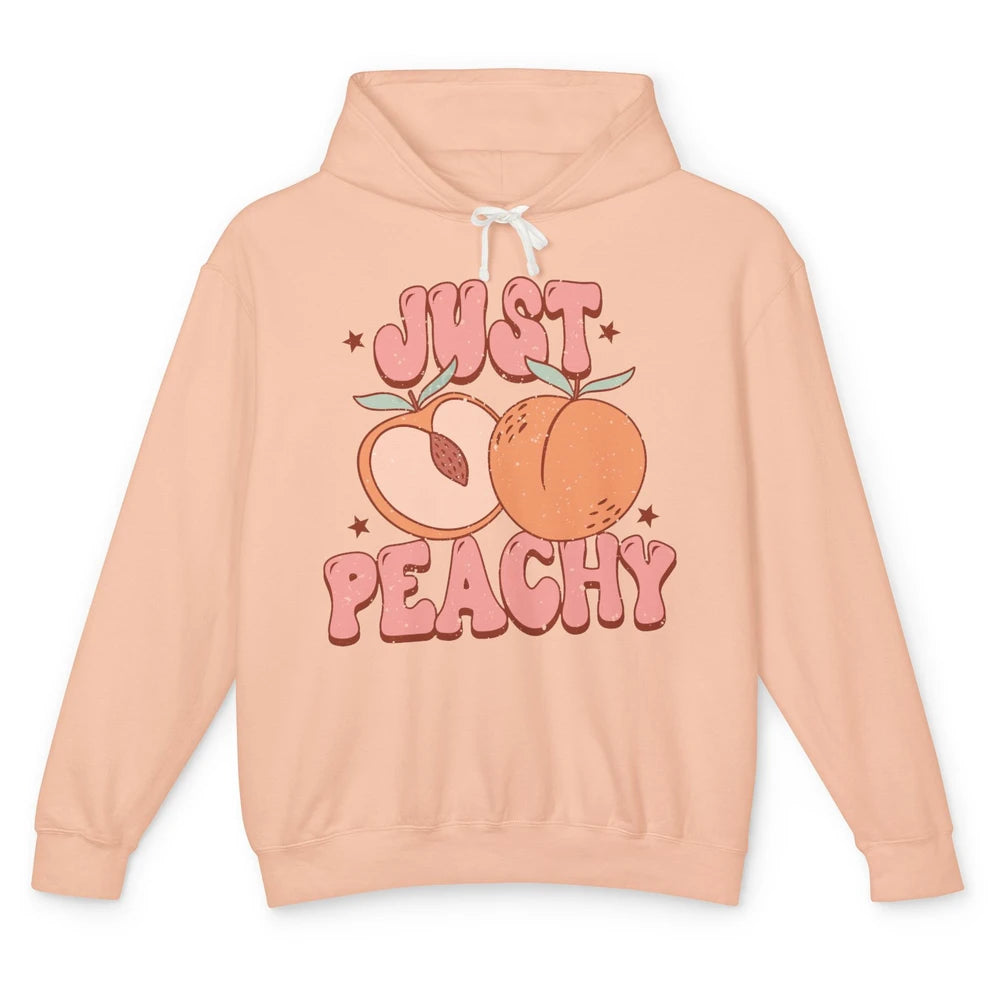 Just Peachy Vintage Peach Summer Fruits Peach Lovers Gift Unisex Lightweight Hoodie