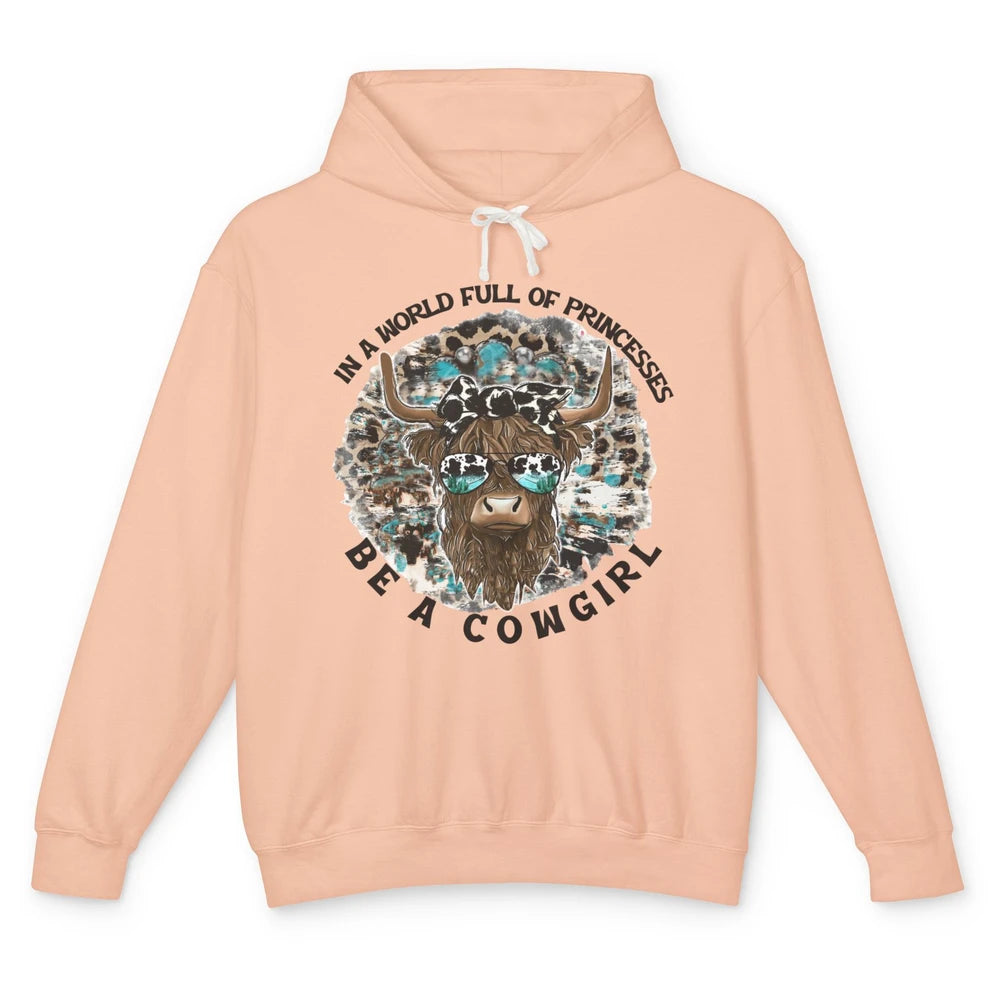 Highland Cow Bandana Be A Cowgirl Western Country Farmers Unisex Lightweight Hoodie