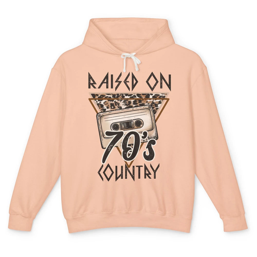 Leopard Tape Raised On 70s Country Western Country 90s Music Unisex Lightweight Hoodie