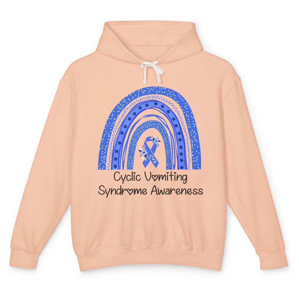 Cyclic Vomiting Syndrome Awareness Blue Ribbon Rainbow Unisex Lightweight Hoodie