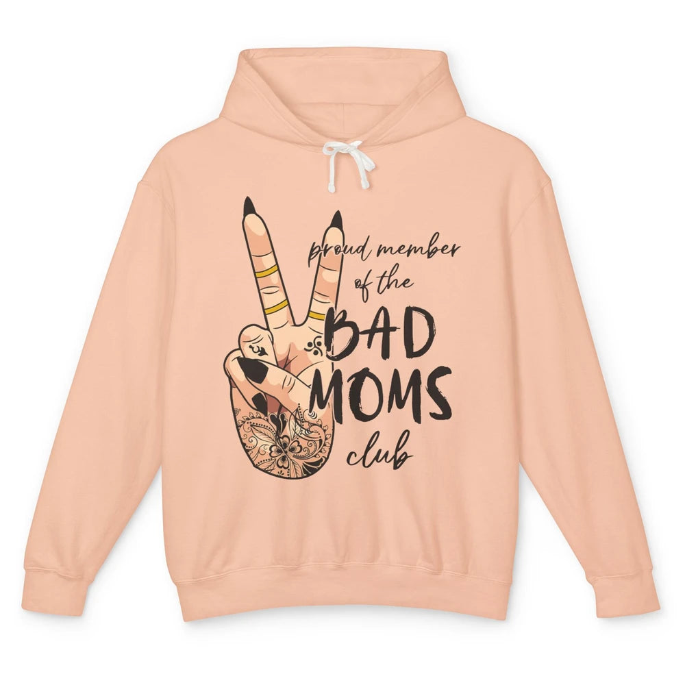 Funny Messy Bun Proud Member Of Bad Moms Club Tattoo Leopard Unisex Lightweight Hoodie