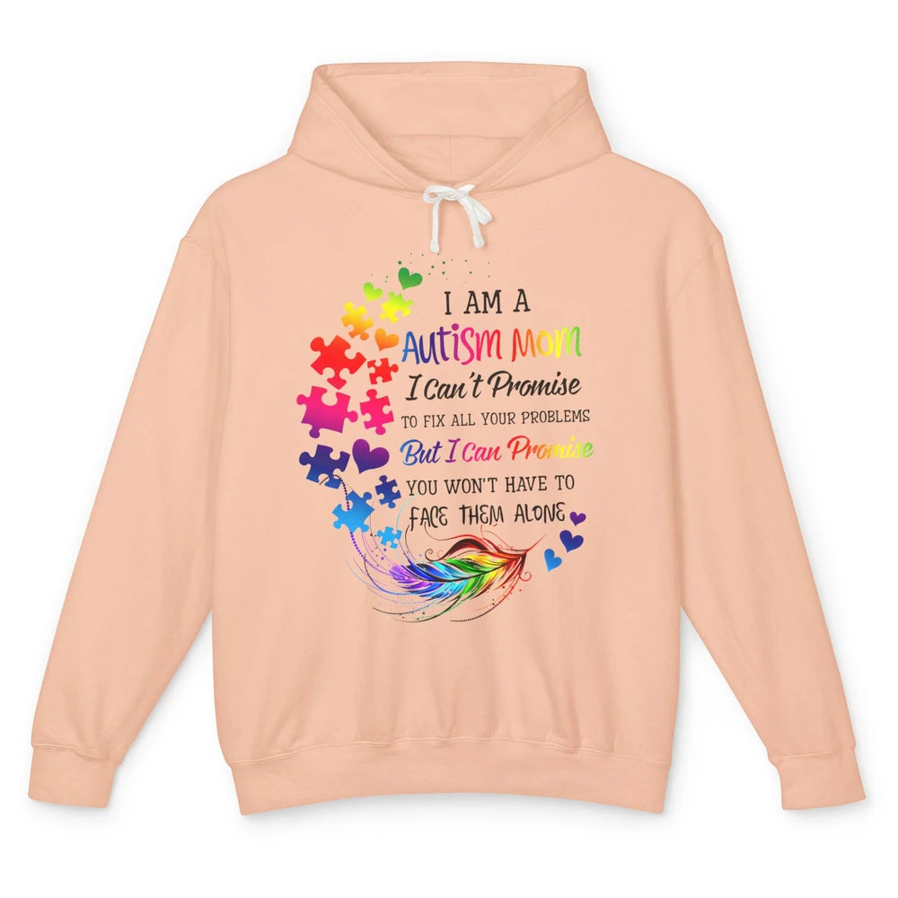 I'm A Autism Mom Support Autism Kids Puzzle Autistic Pride Unisex Lightweight Hoodie