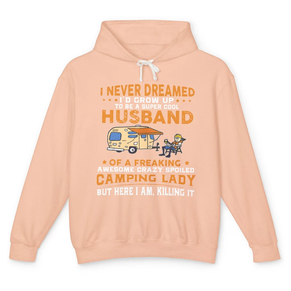 Cool Husband of An Awesome Camping Lady Happy Campers Unisex Lightweight Hoodie