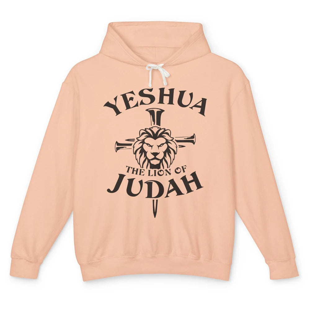 Yeshua Jesus Cross Lion Of Judah Christian Faith Religious Unisex Lightweight Hoodie