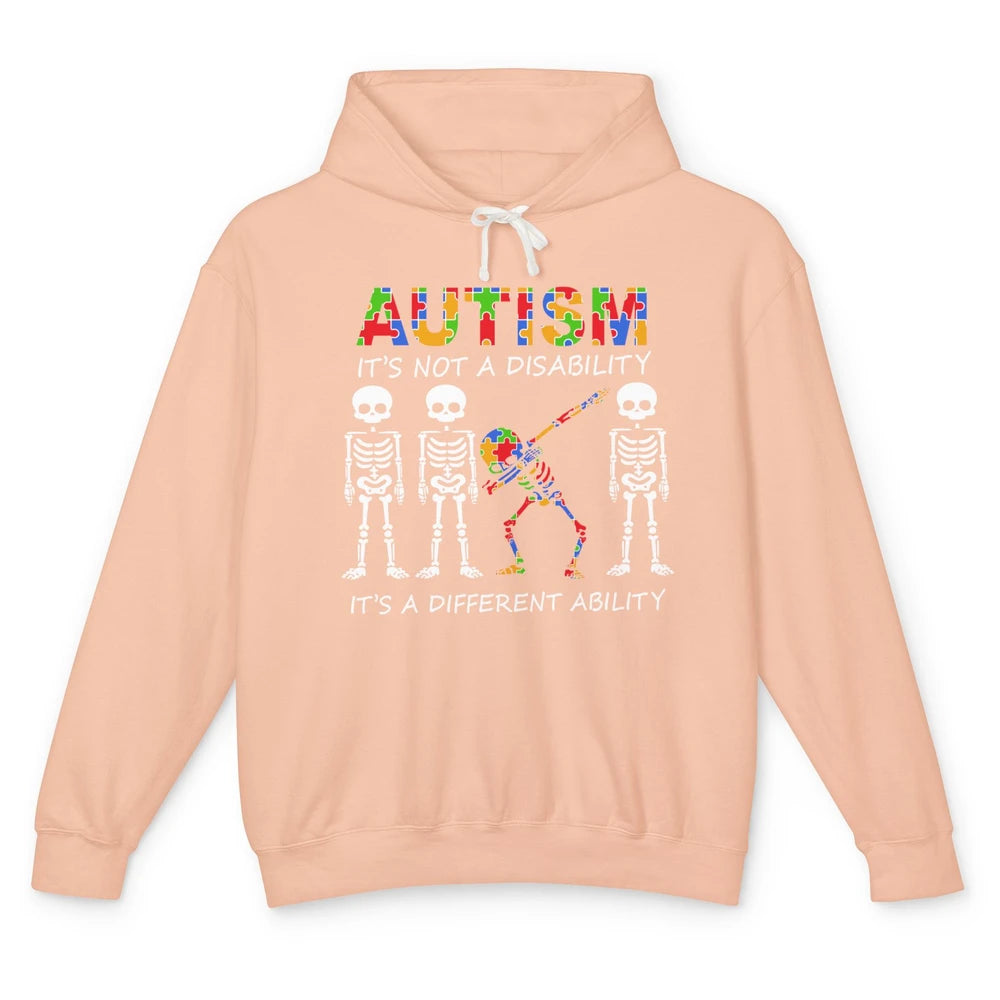 Skeleton Autism It's Not A Disability Autism Awareness Unisex Lightweight Hoodie