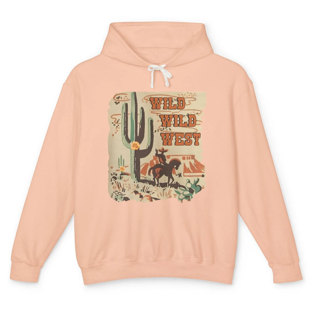 Wild West Cowboy Cactus Rodeo Western Retro Horse Vintage Unisex Lightweight Hoodie