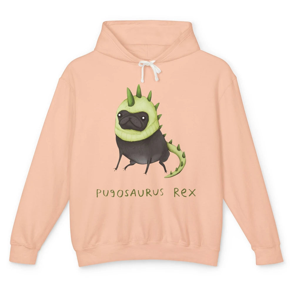 Funny Pug T-Rex Dinosaur Costume Pug Mom Humorous Sarcastic Unisex Lightweight Hoodie