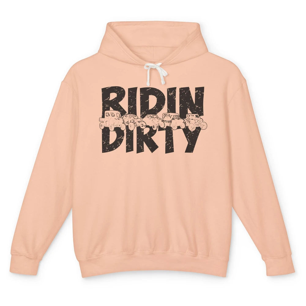 Retro UTV SXS Rider Riding Dirty ATV Offroad Riding SXS Life Unisex Lightweight Hoodie