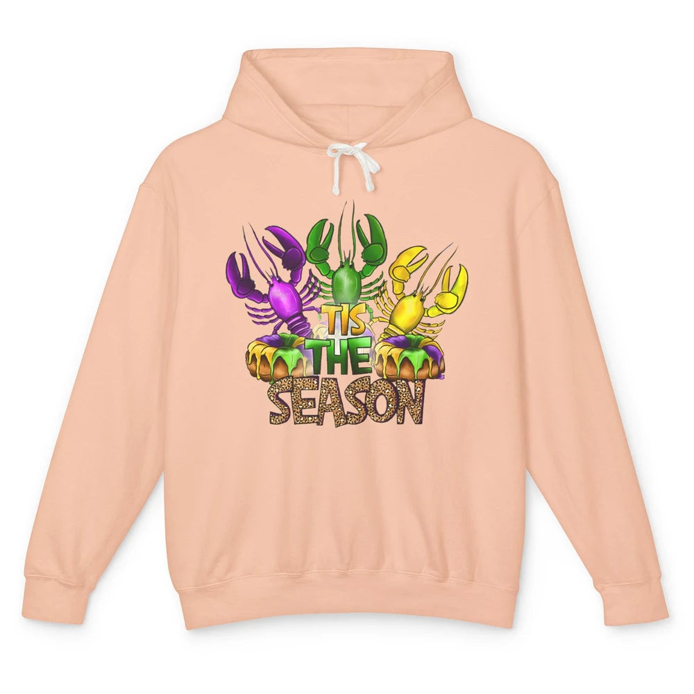 Mardi Gras Crawfish Tis The Season New Orleans Carnivals Unisex Lightweight Hoodie