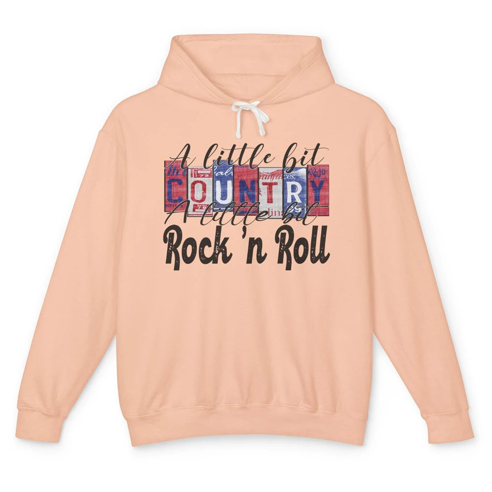 Retro A Little Bit Country A Little Bit Rock n Roll Western Unisex Lightweight Hoodie