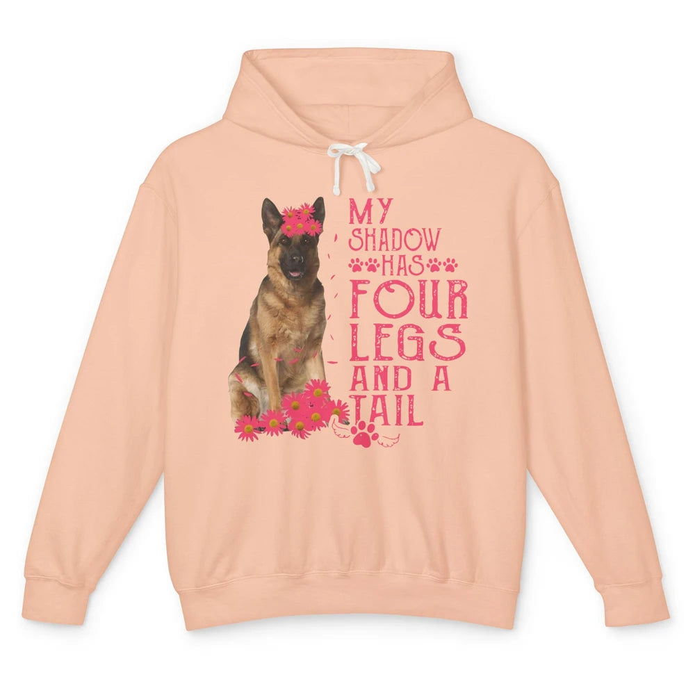 German Shepherd My Shadow Has Four Legs And A Tail Dog Lover Unisex Lightweight Hoodie