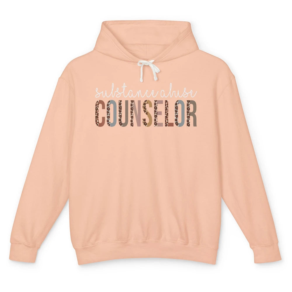 Substance Abuse Awareness Day Counselor Leopard Appreciation Unisex Lightweight Hoodie