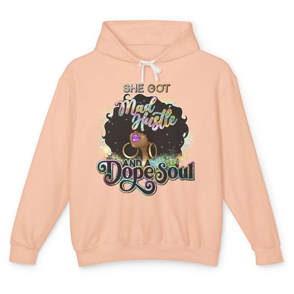 Black Girl She Got A Dope Soul Afro Women Christian Belief Unisex Lightweight Hoodie