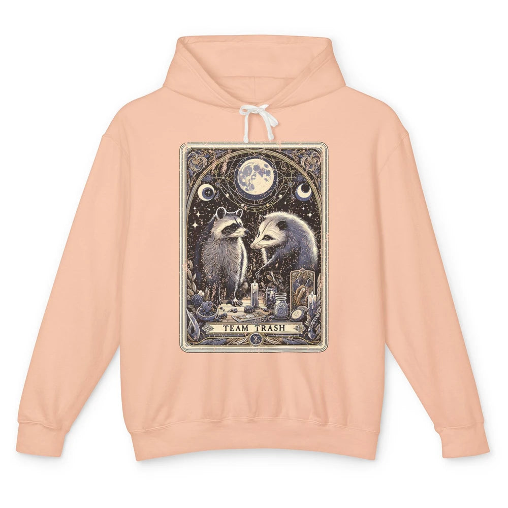 Team Trash Tarot Card Opossum Witchcraft Goth Possum Vintage Panda Raccoon Sarcastic Unisex Lightweight Hoodie