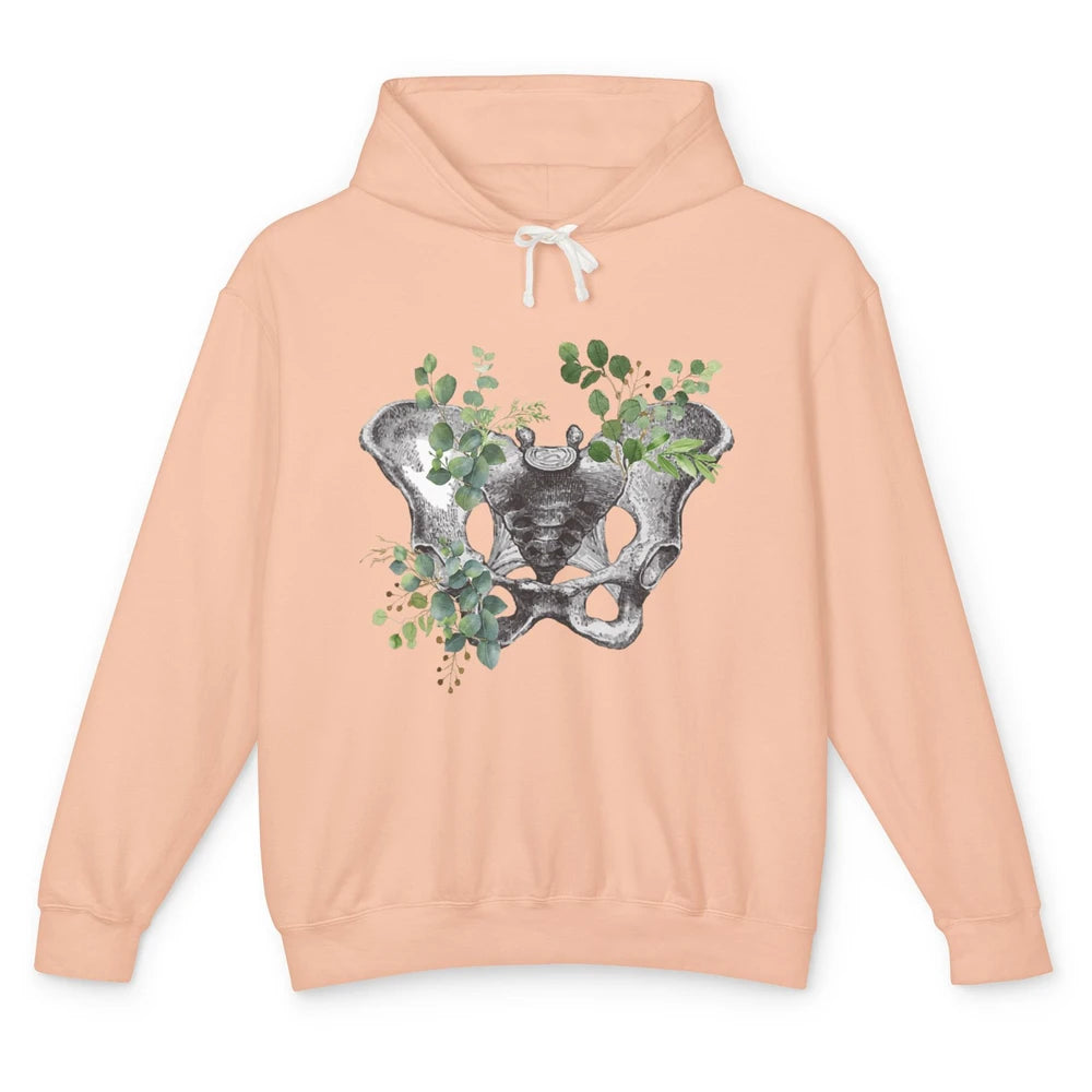 Floral Anatomical Pelvis Skeleton Doctor Medical Botanical Unisex Lightweight Hoodie