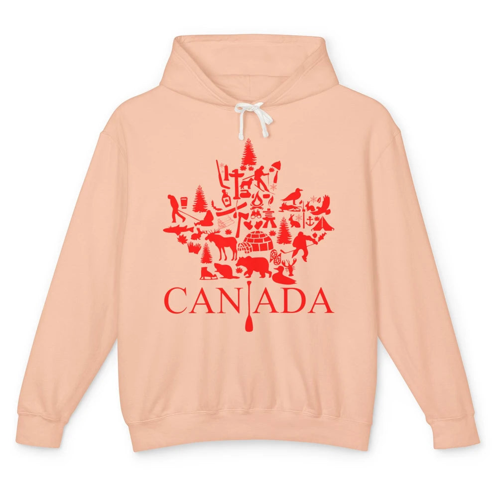 Canada Maple Leaf Canadian Symbols Canadian Root Gift Unisex Lightweight Hoodie