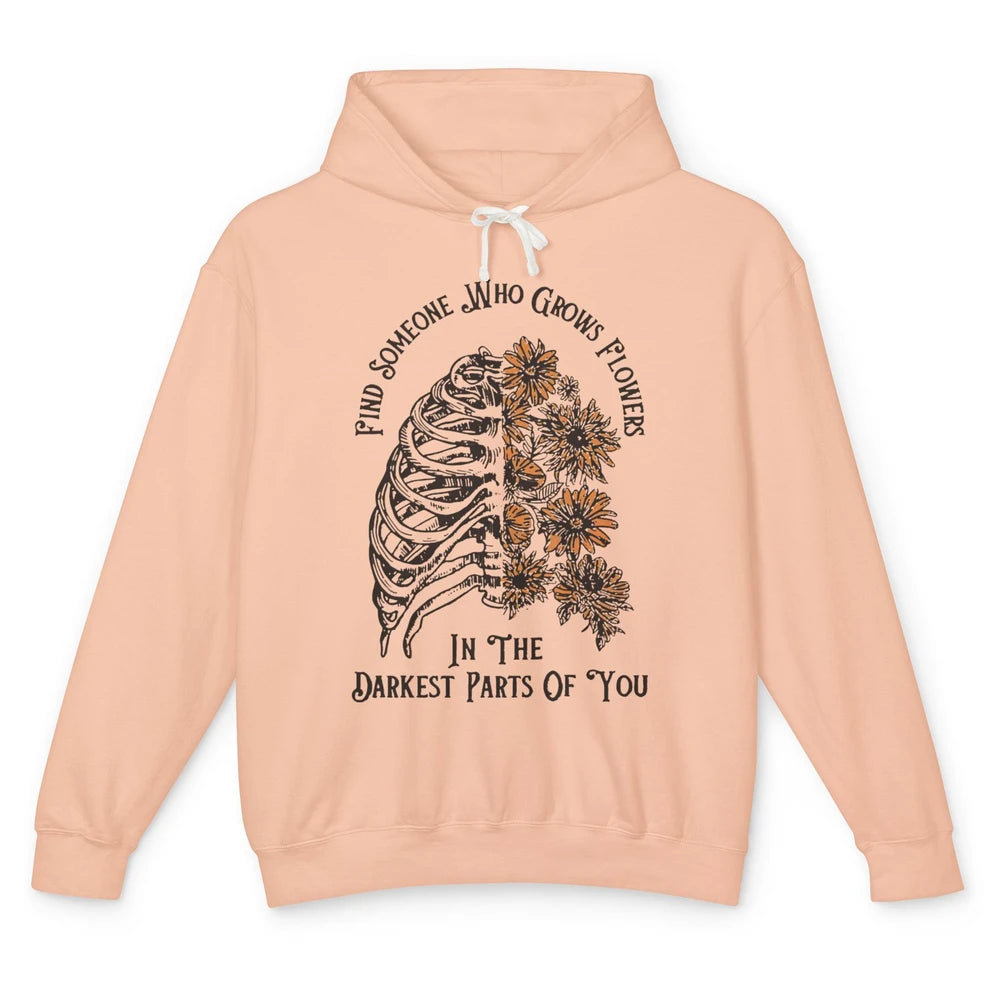 Floral Rig Cage Find Someone Who Grow Flower Western Country Unisex Lightweight Hoodie