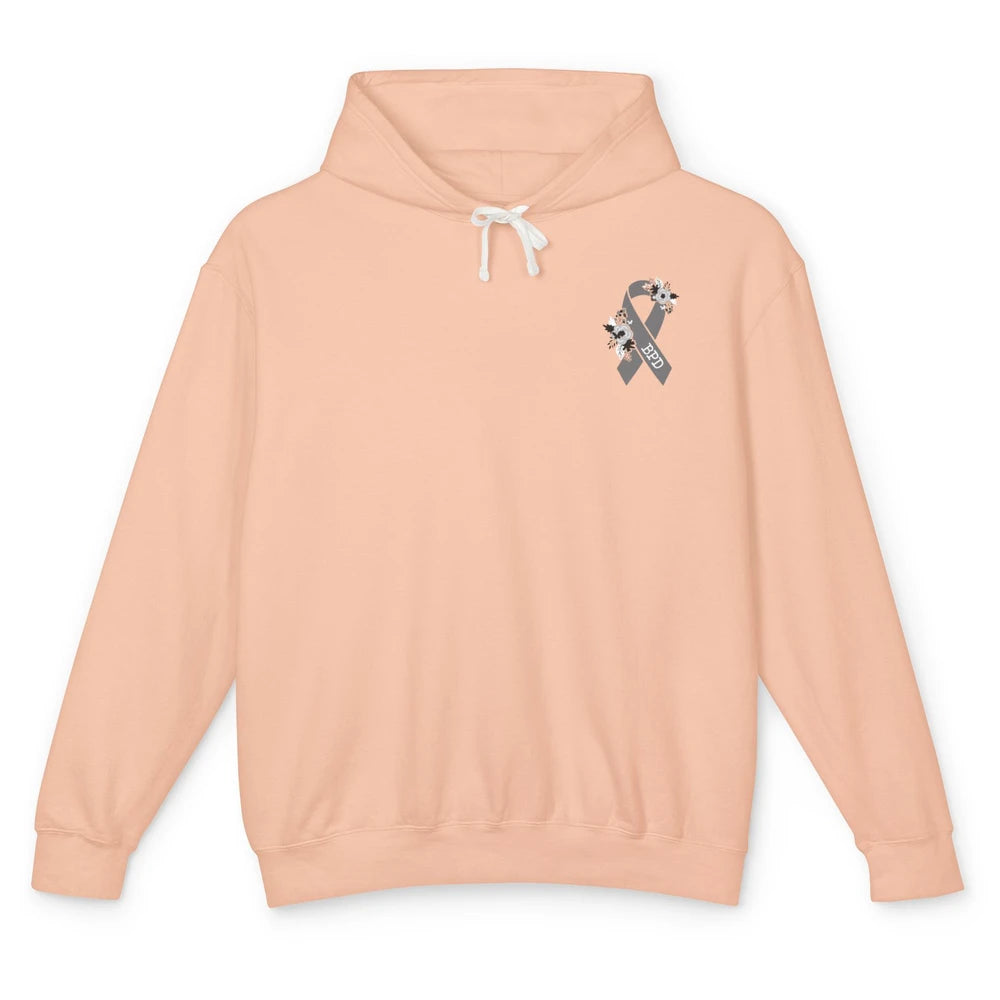 Borderline Personality Disorder Awareness BPD Gray Ribbon Unisex Lightweight Hoodie