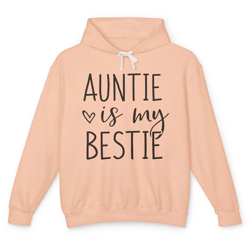 Auntie Is My Bestie New Auntie Pregnancy Nephew Niece Gift Unisex Lightweight Hoodie