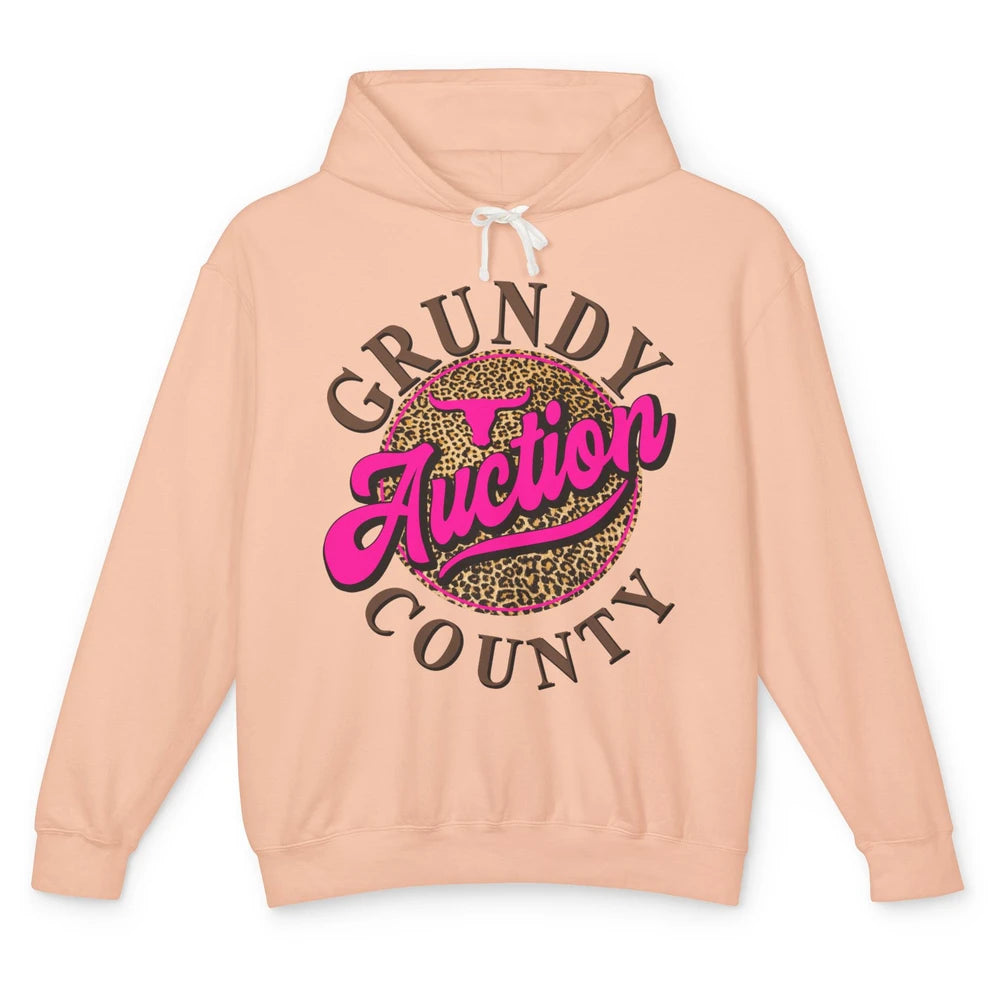 Leopard Grundy County Auction Western Country Cowboy Cowgirl Unisex Lightweight Hoodie