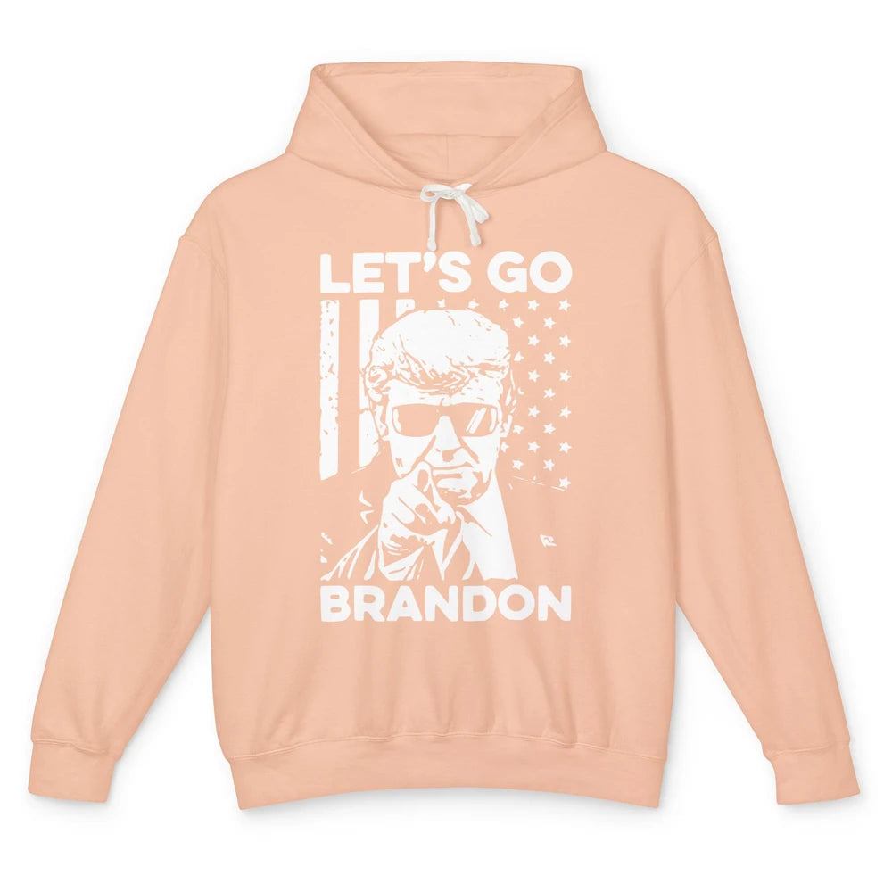 Retro Trump Let's Go Brandon Republican Anti Liberal US Flag Unisex Lightweight Hoodie