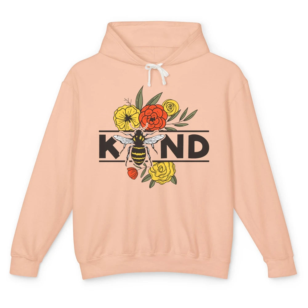 Retro Be Kind Leopard Rainbow Boho Love Mental Health Matter Unisex Lightweight Hoodie