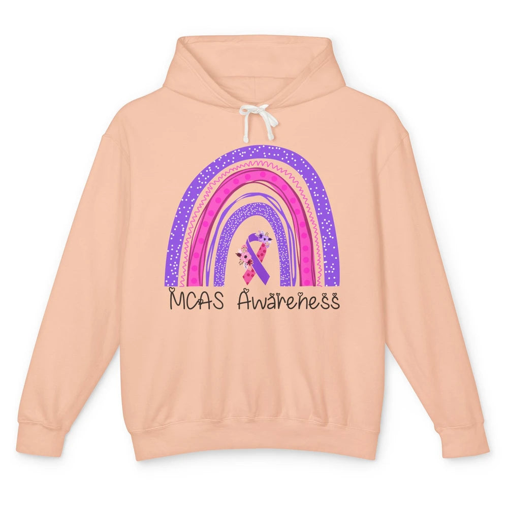 MCAS Awareness Rainbow Mast Cell Activation Syndrome Ribbon Unisex Lightweight Hoodie