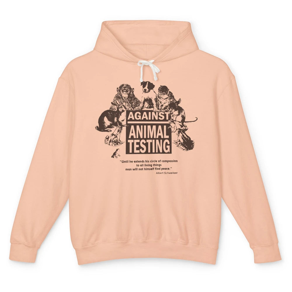 Against Animal Testing Farm Pet Liberation Right Vegan Retro Unisex Lightweight Hoodie