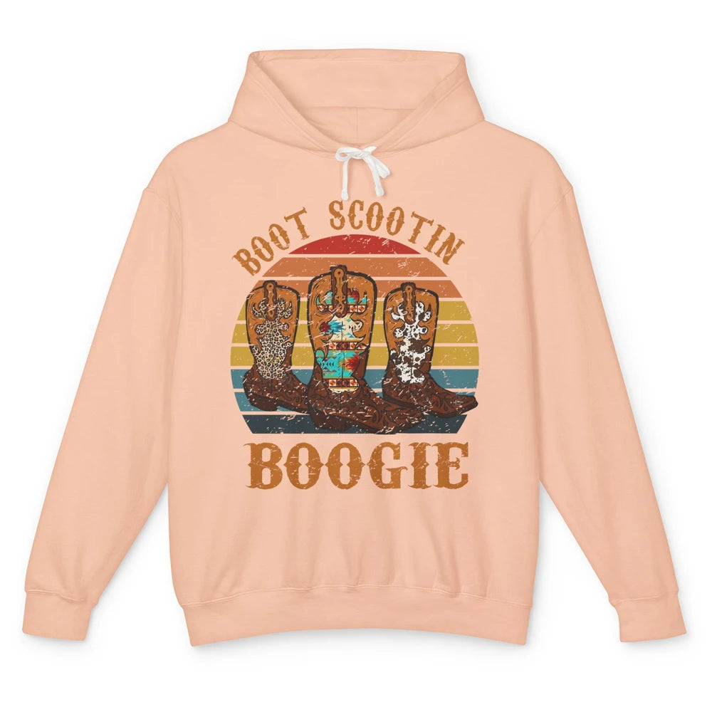 Vintage Cowboy Boots Scooting Boogie Western Country Cowgirl Unisex Lightweight Hoodie