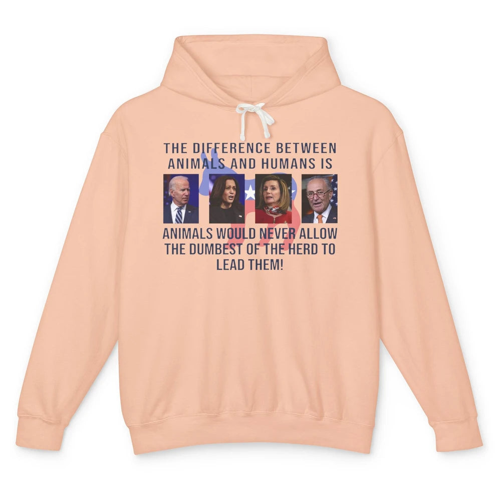 Funny Anti Biden Never Allow The Dumbest To Lead Democrats Unisex Lightweight Hoodie