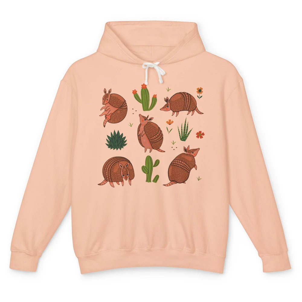 Retro Desert Armadillo Just An Armadillo Girl Western Animal Unisex Lightweight Hoodie