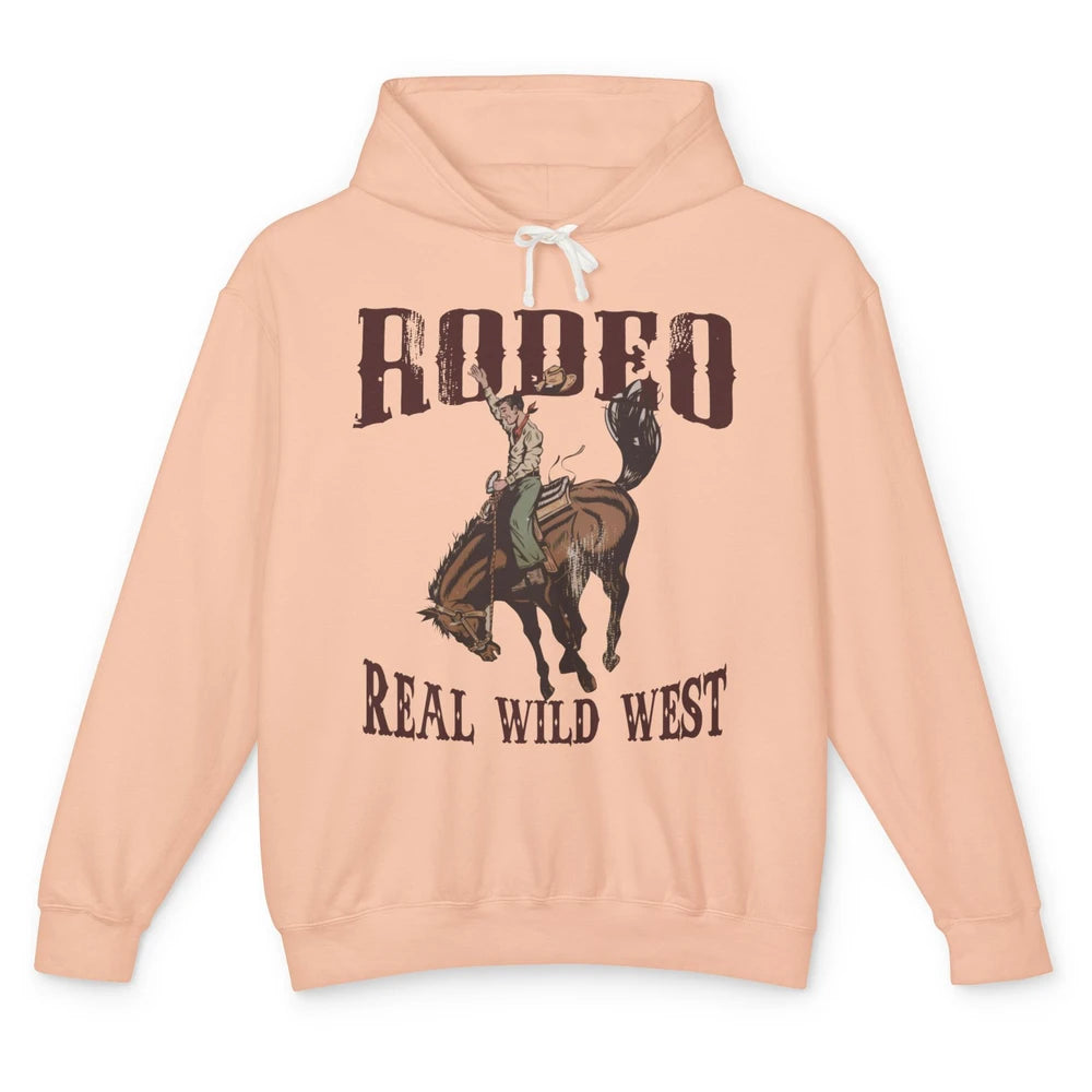 Retro Cowboy Hold Your Horses Real Wild West Country Cowgirl Unisex Lightweight Hoodie