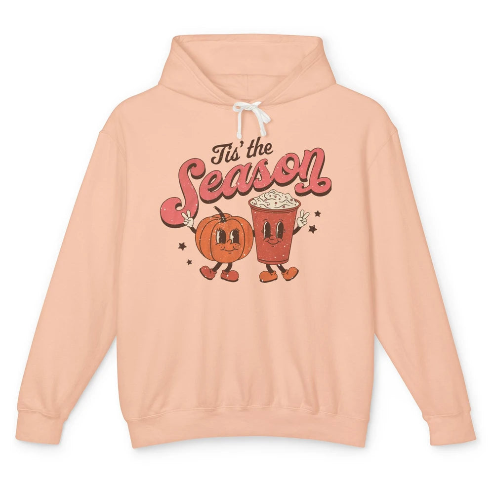 Retro Pumpkin Spice Fall Tis The Season Autumn Thanksgiving Unisex Lightweight Hoodie