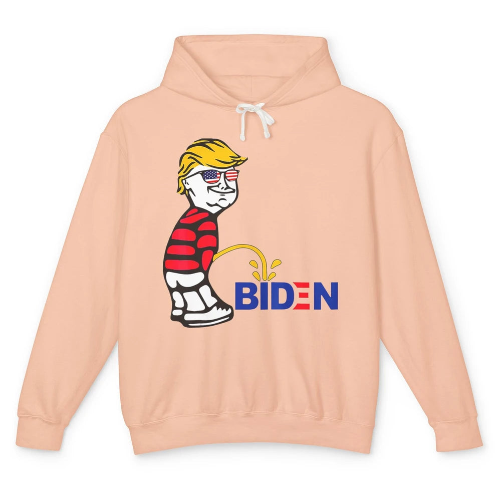 Funny Anti Joe Biden Vote Donald Trump 2024 Patriotic Humor Unisex Lightweight Hoodie