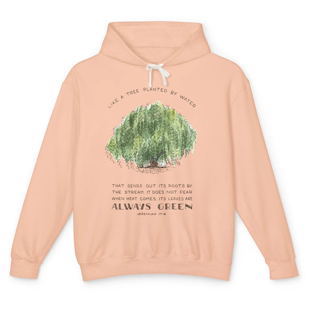 Christian Like A Tree Planted By Water Bible Verse Religious Unisex Lightweight Hoodie