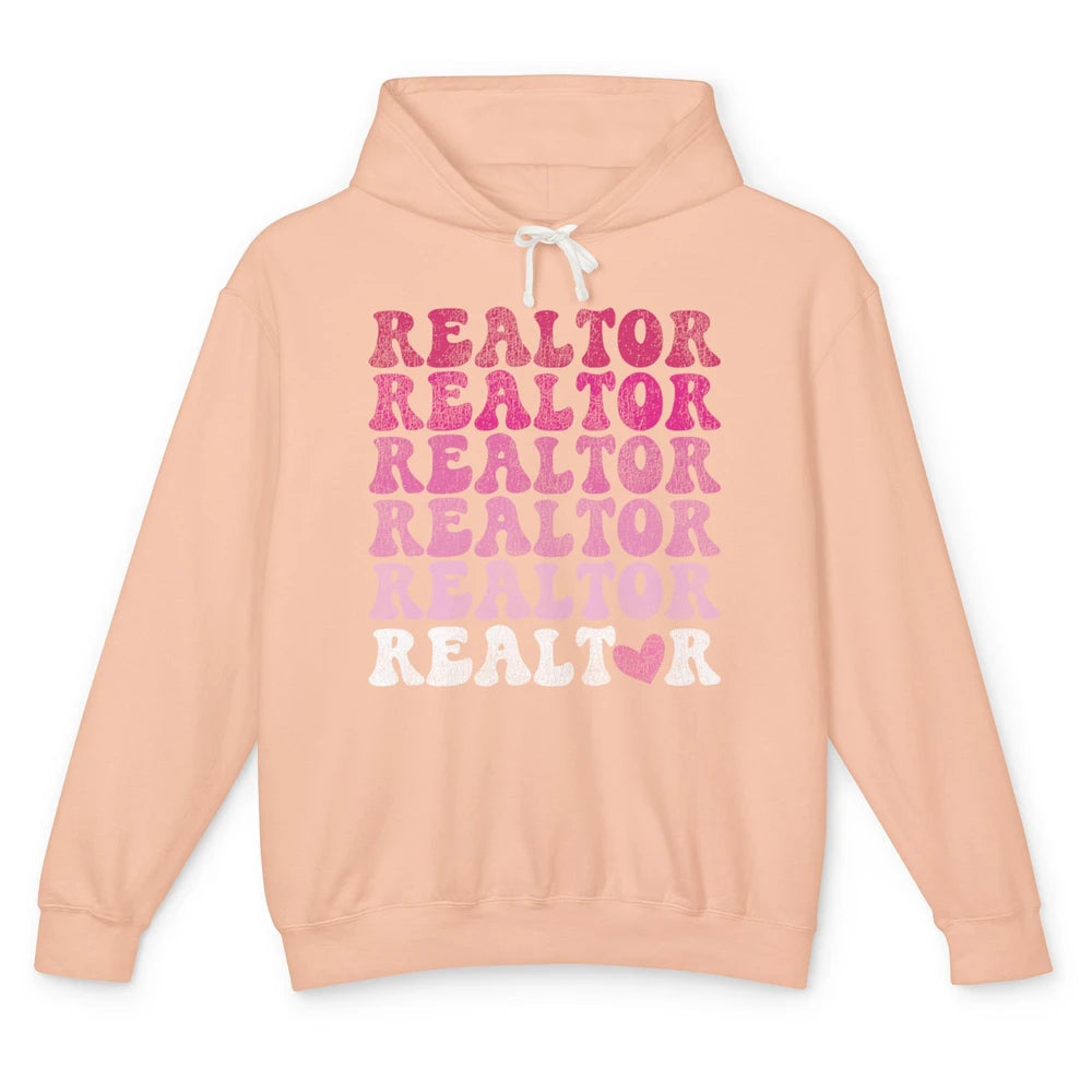 Real Estate Heart Wife Life Pink Realtor Women Close Deal Unisex Lightweight Hoodie