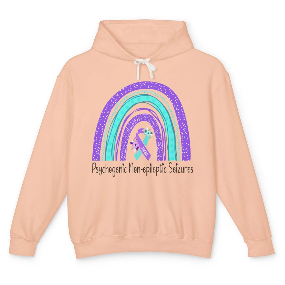 Psychogenic Non-epileptic Seizures PNES Purple Teal Rainbow Unisex Lightweight Hoodie