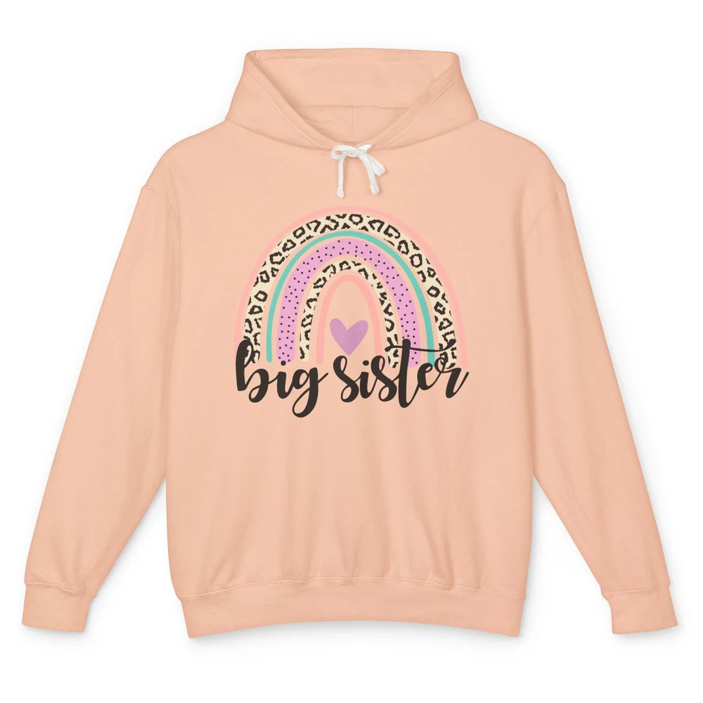 Cute Big Sister Rainbow Heart Big Sister Little Sister Gift Unisex Lightweight Hoodie