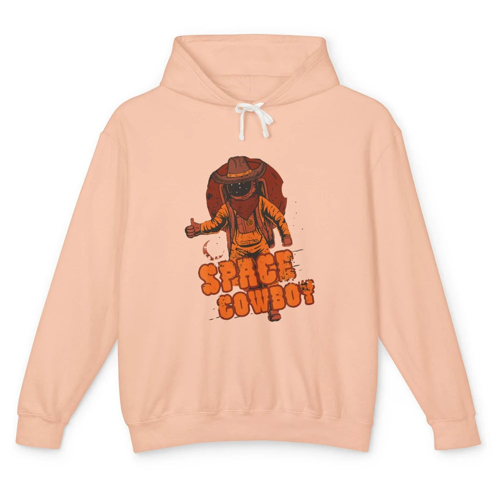 Retro Space Cowboy Cowgirl Rodeo Horse Astronaut Western Unisex Lightweight Hoodie