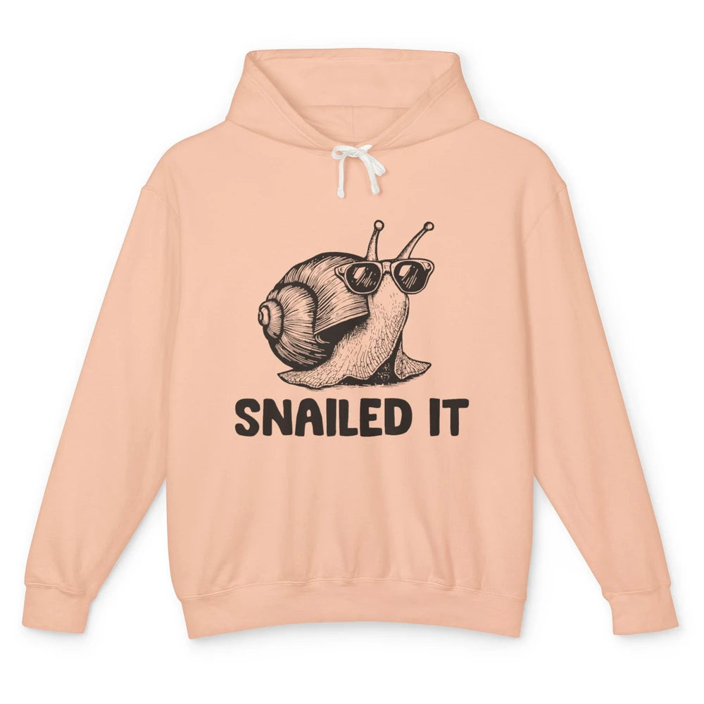 Funny Slow Snail Sunglasses Slug Snailed It Sarcastic Animal Unisex Lightweight Hoodie