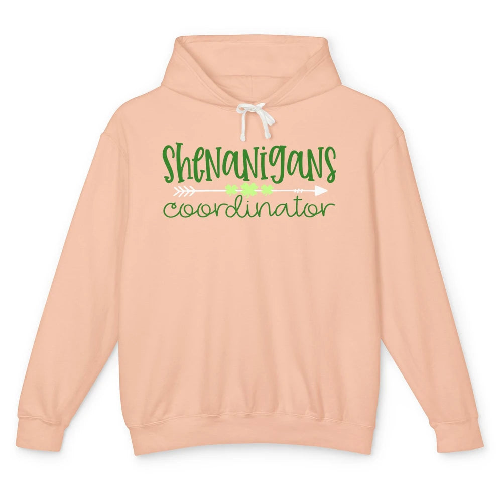 Funny Certified Shenanigans Coordinator St Patricks Day Gift Unisex Lightweight Hoodie