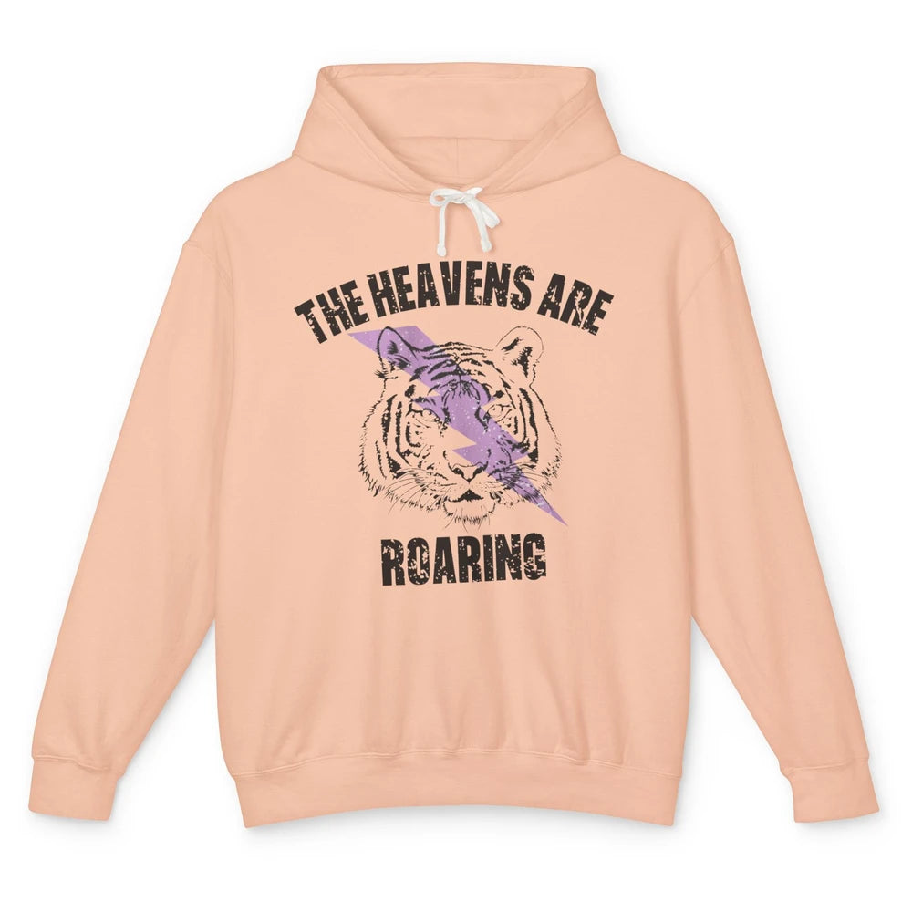 Lion Lightning Bolt Heavens Are Roaring Christian Catholic Unisex Lightweight Hoodie