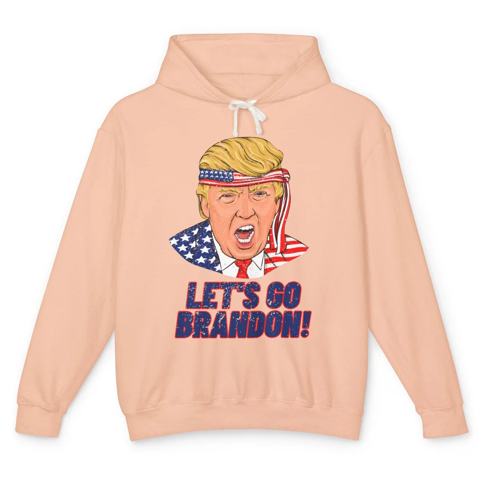 US Flag Trump Let's Go Bran-don Conservative Anti Liberal Unisex Lightweight Hoodie