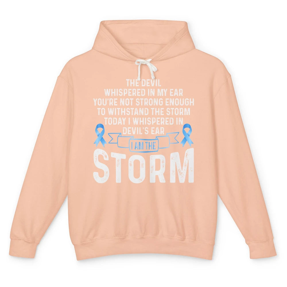 The Storm Retro Warrior Prostate Cancer Month Blue Ribbon Unisex Lightweight Hoodie