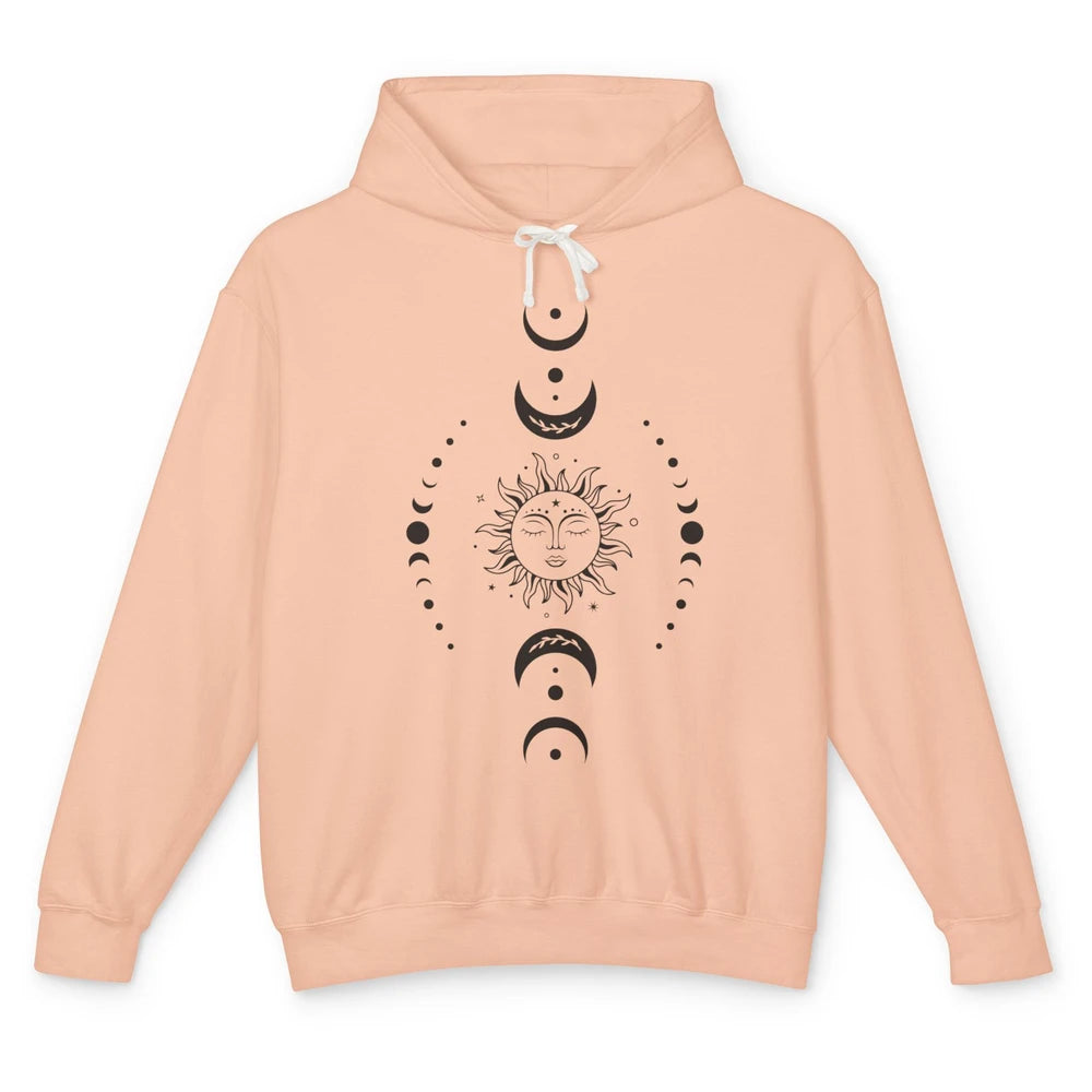 Boho Sun And Moon Hippie Girl Peace Lovers Halloween Costume Unisex Lightweight Hoodie