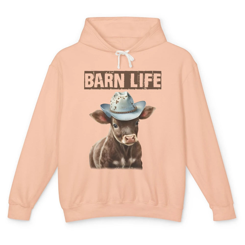 Cute Cow Barn Life Cowboy Hat Little Cowboy Western Boy Unisex Lightweight Hoodie