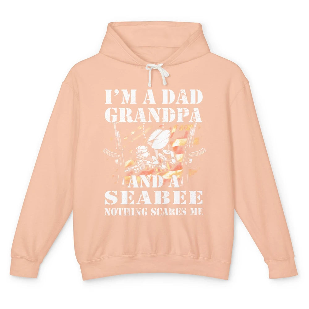 I Am A Dad Grandpa And A Seabee Dad Navy Seabee Father's Day Unisex Lightweight Hoodie