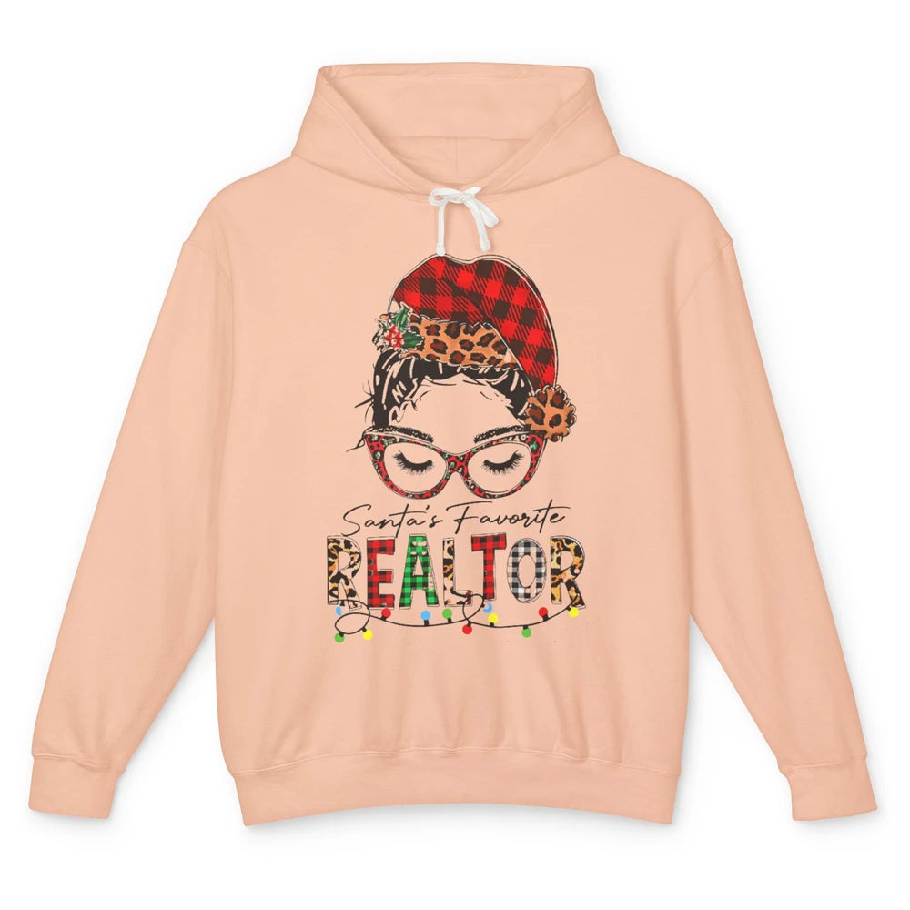 Merry Christmas Xmas Santa Messy Hair Realtor Real Estate Unisex Lightweight Hoodie